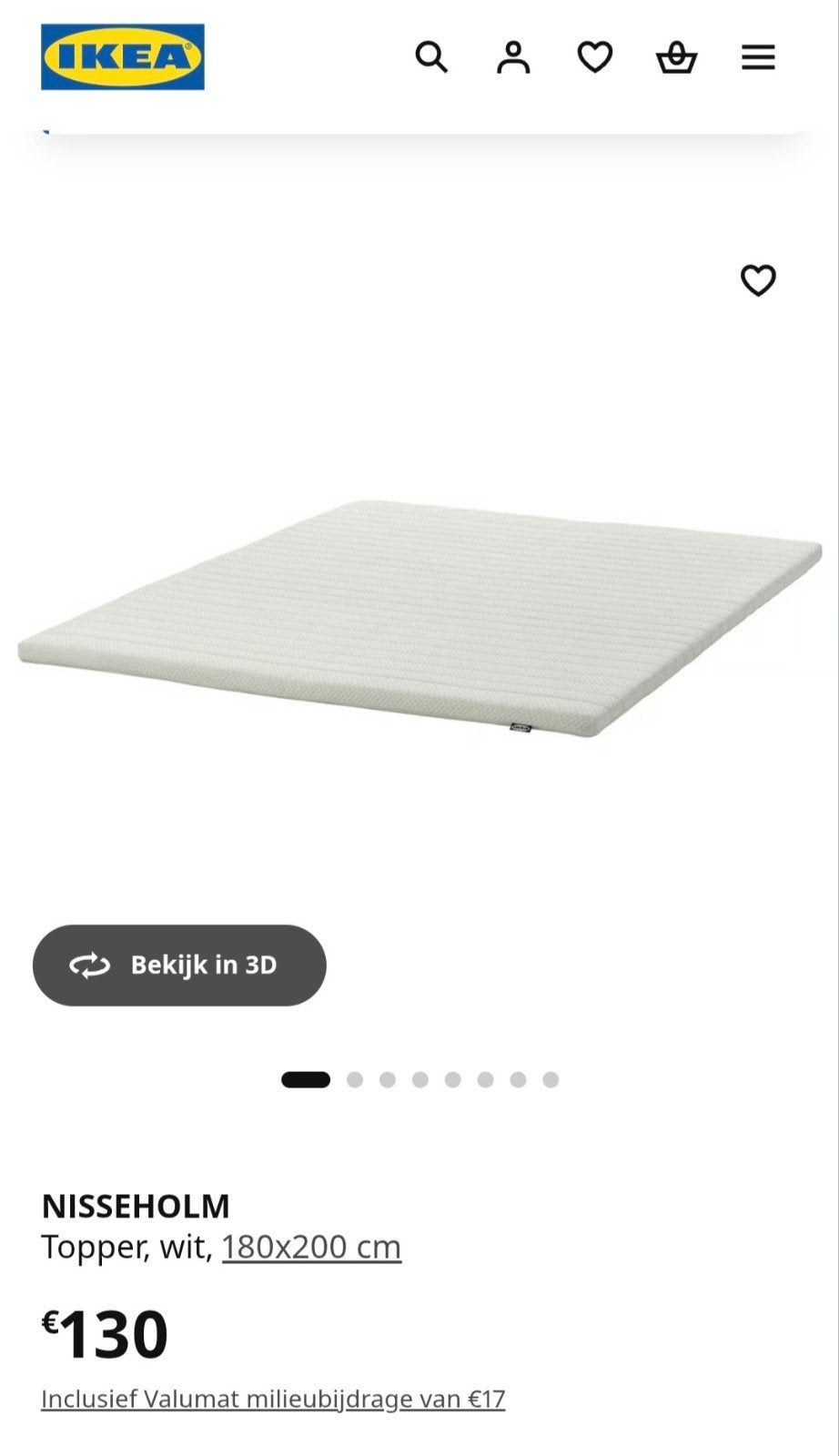 Matelas Topper 180x200, Maison & Meubles, Chambre à coucher | Matelas & Sommiers, Neuf, Matelas, Enlèvement, 180 cm