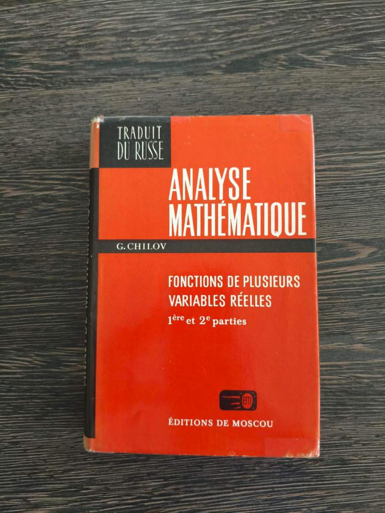 Analyse Mathématique - Fonctions de plusieurs variables, Enlèvement ou Envoi, Utilisé, Sciences naturelles