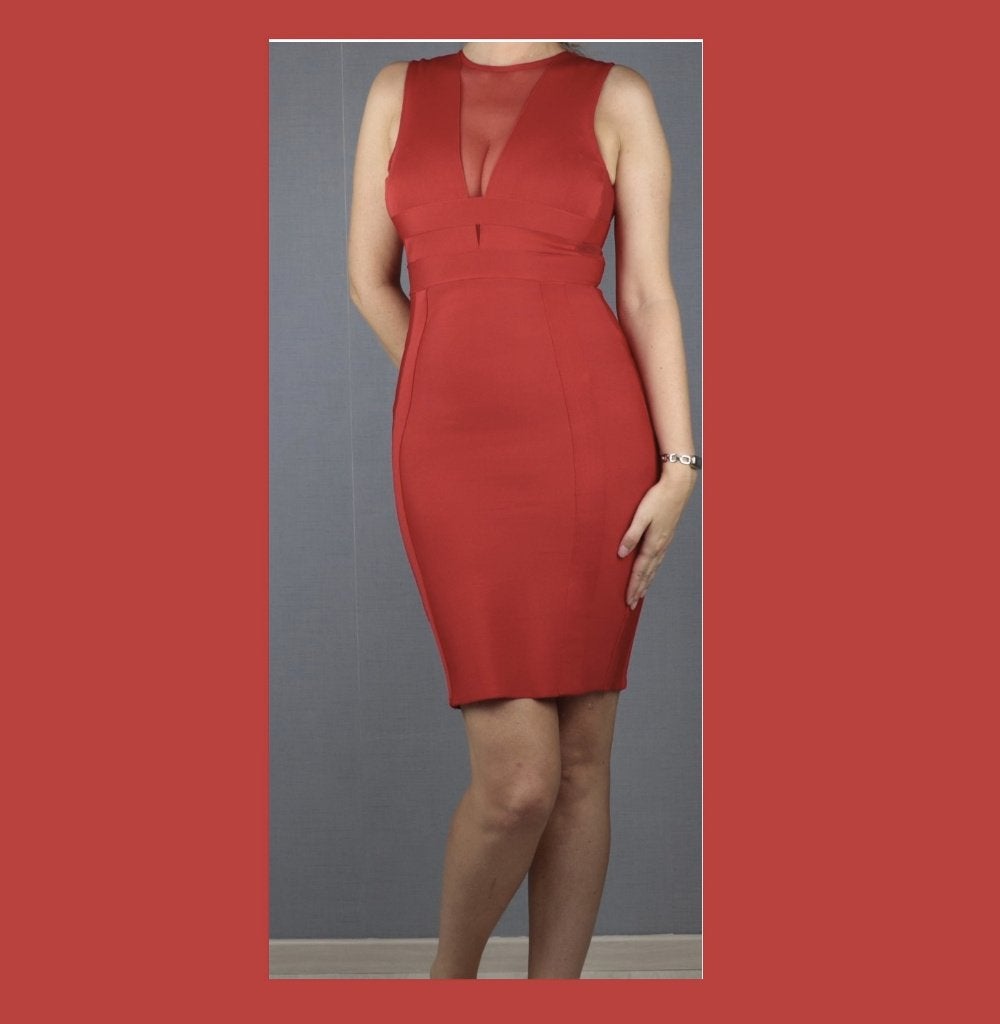 Rode bodycon jurk van Cherry Koko - Maat large, Kleding | Dames, Ophalen of Verzenden, Rood