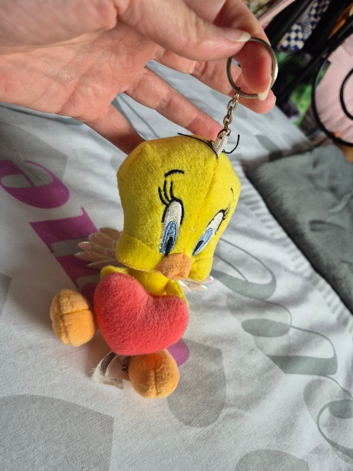 tweety sleutelhanger knuffeltje 18 cm vintage, Enlèvement ou Envoi