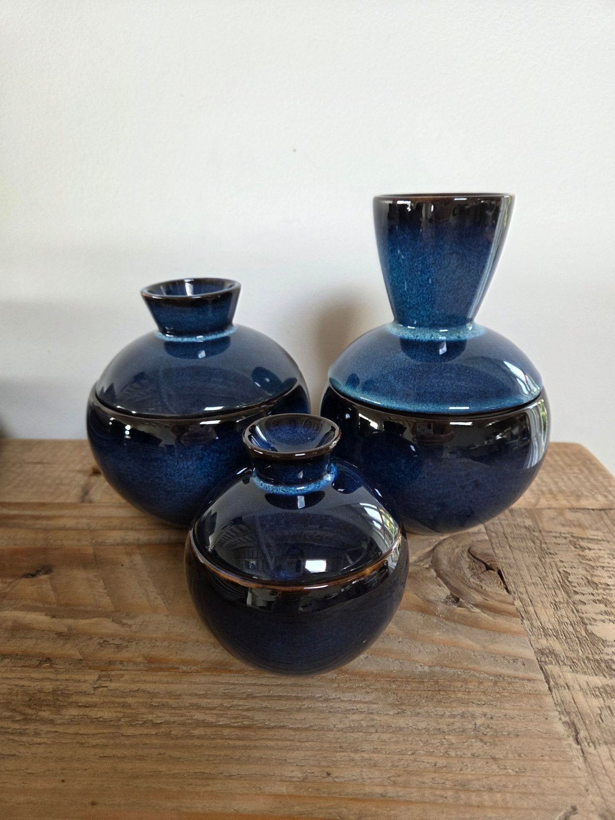 set 3 opbergpotjes Pascale Naessens, Maison & Meubles, Enlèvement, Neuf, Bleu