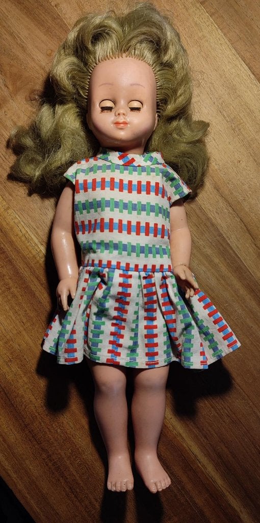 Vintage Unica Belgium pop met patroonkleed, jaren 60, Antiek en Kunst, Ophalen of Verzenden