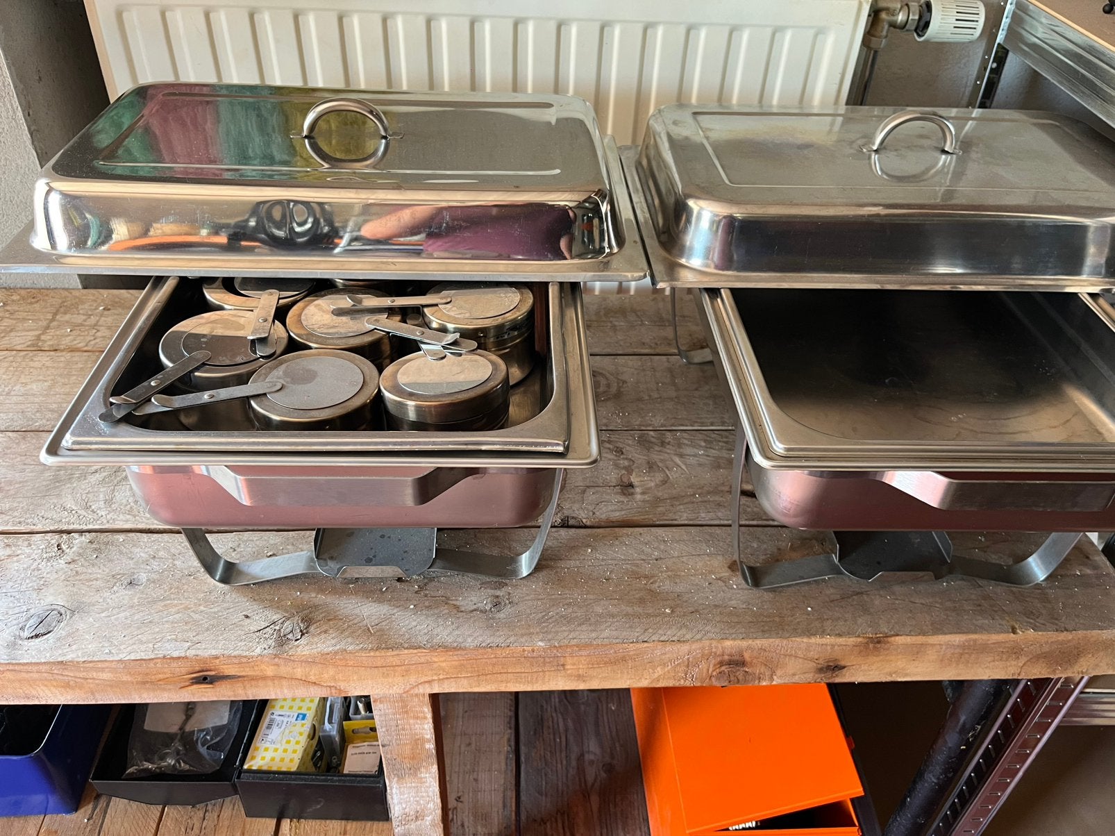 Chafing dish 2 stuks, Enlèvement, Utilisé