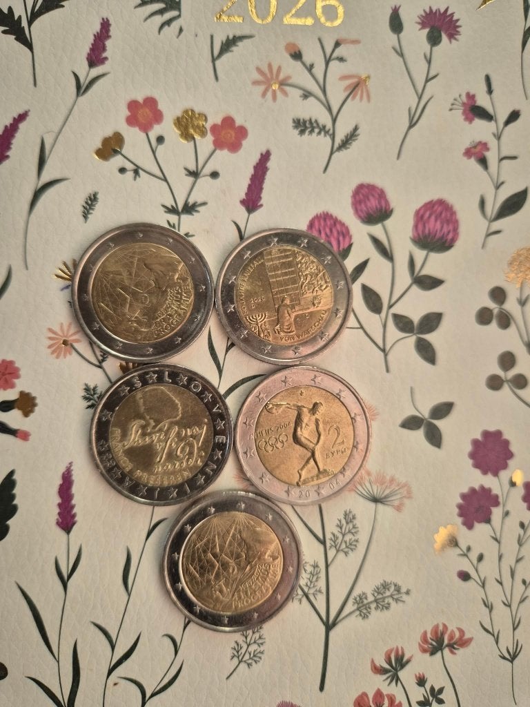 5 euromunten, Enlèvement ou Envoi, Autres pays, 2 euros, Monnaie en vrac