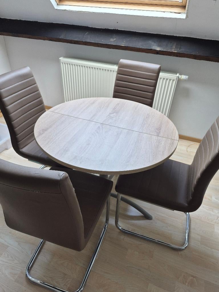 Table et chaises, Maison & Meubles, Tables | Tables à manger, 100 à 150 cm, Quatre personnes, Rond, Comme neuf