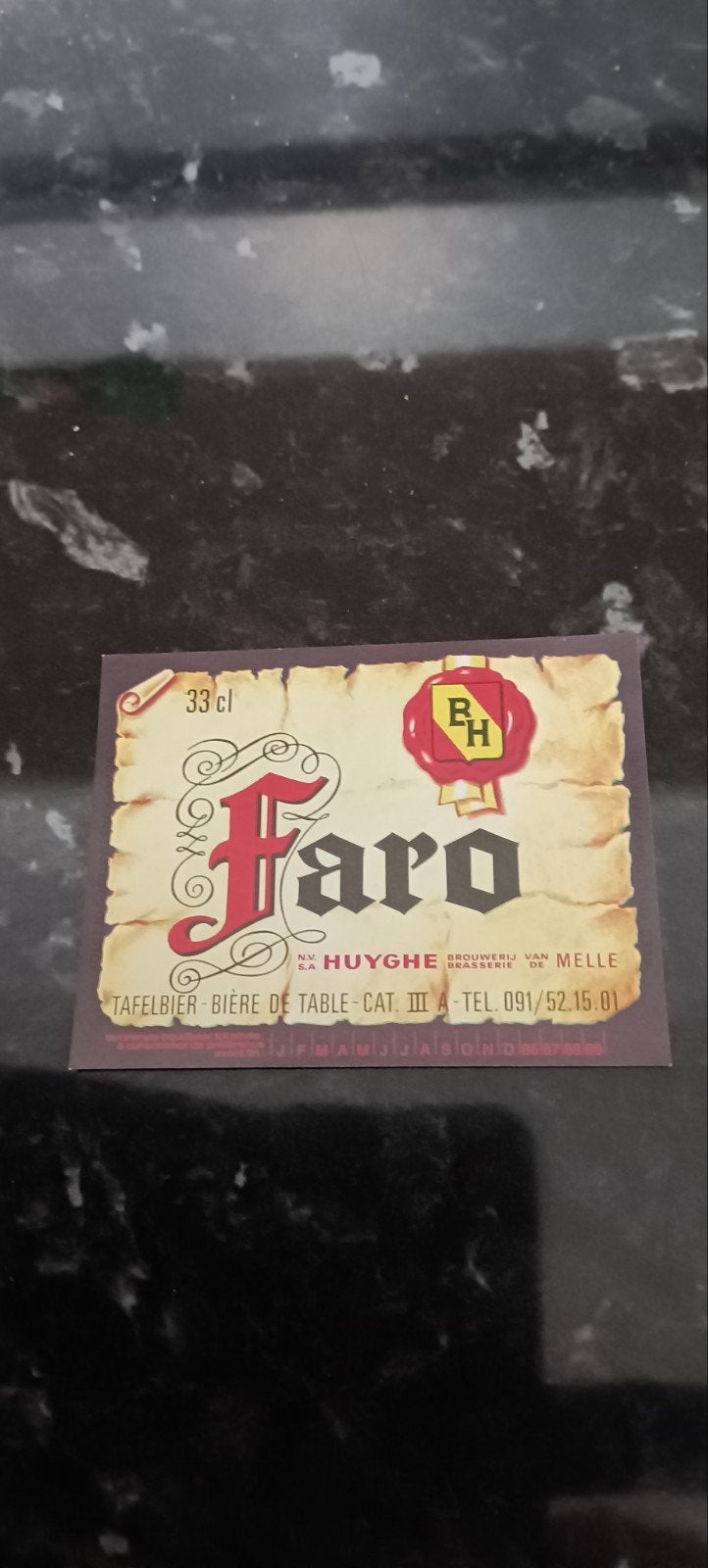 bieretiket faro br Huyghe Melle, Collections, Enlèvement ou Envoi