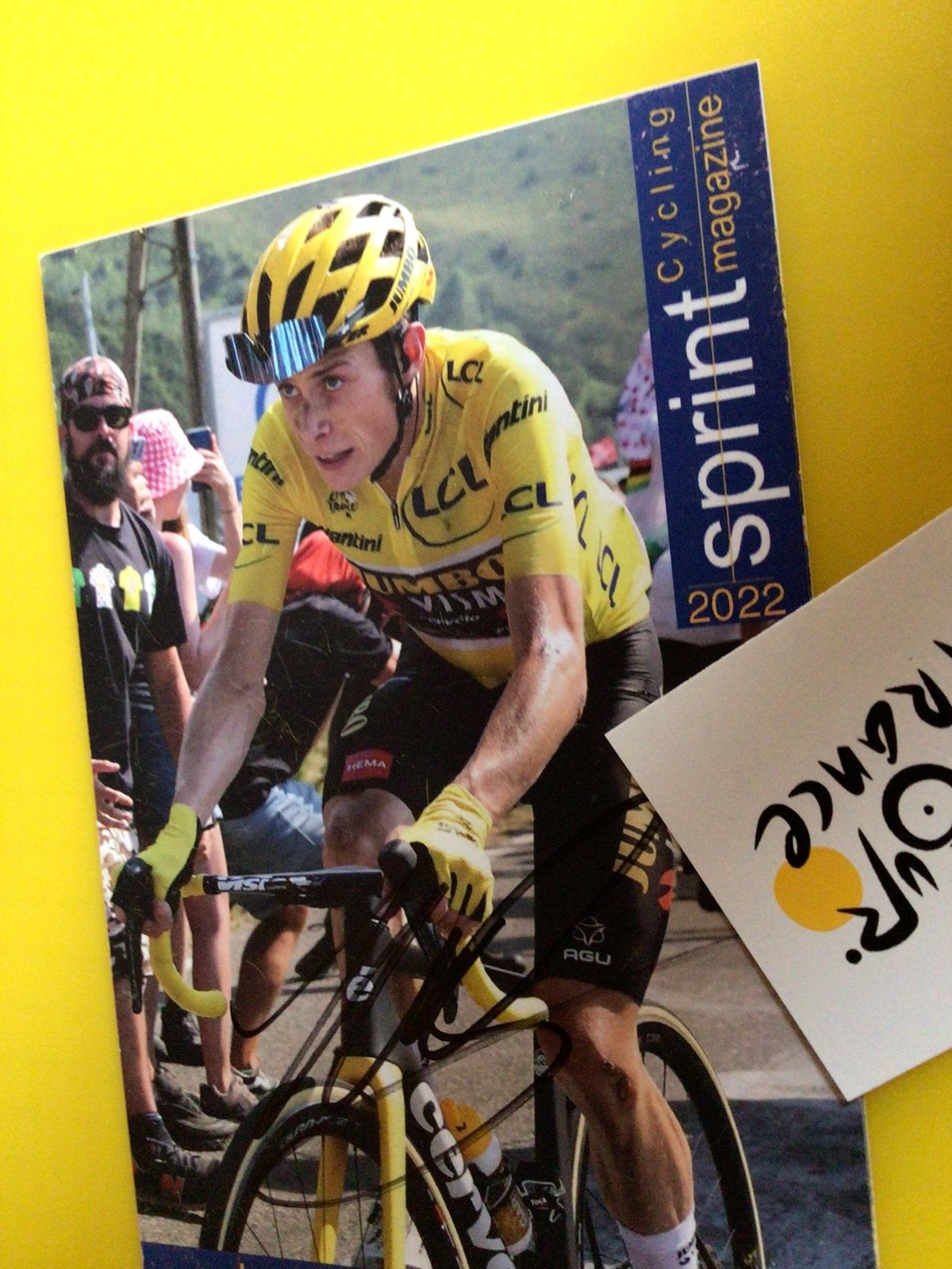 Wielerkaart 2022 team jumbo jonas vingegaard signe, Sports & Fitness, Cyclisme, Envoi