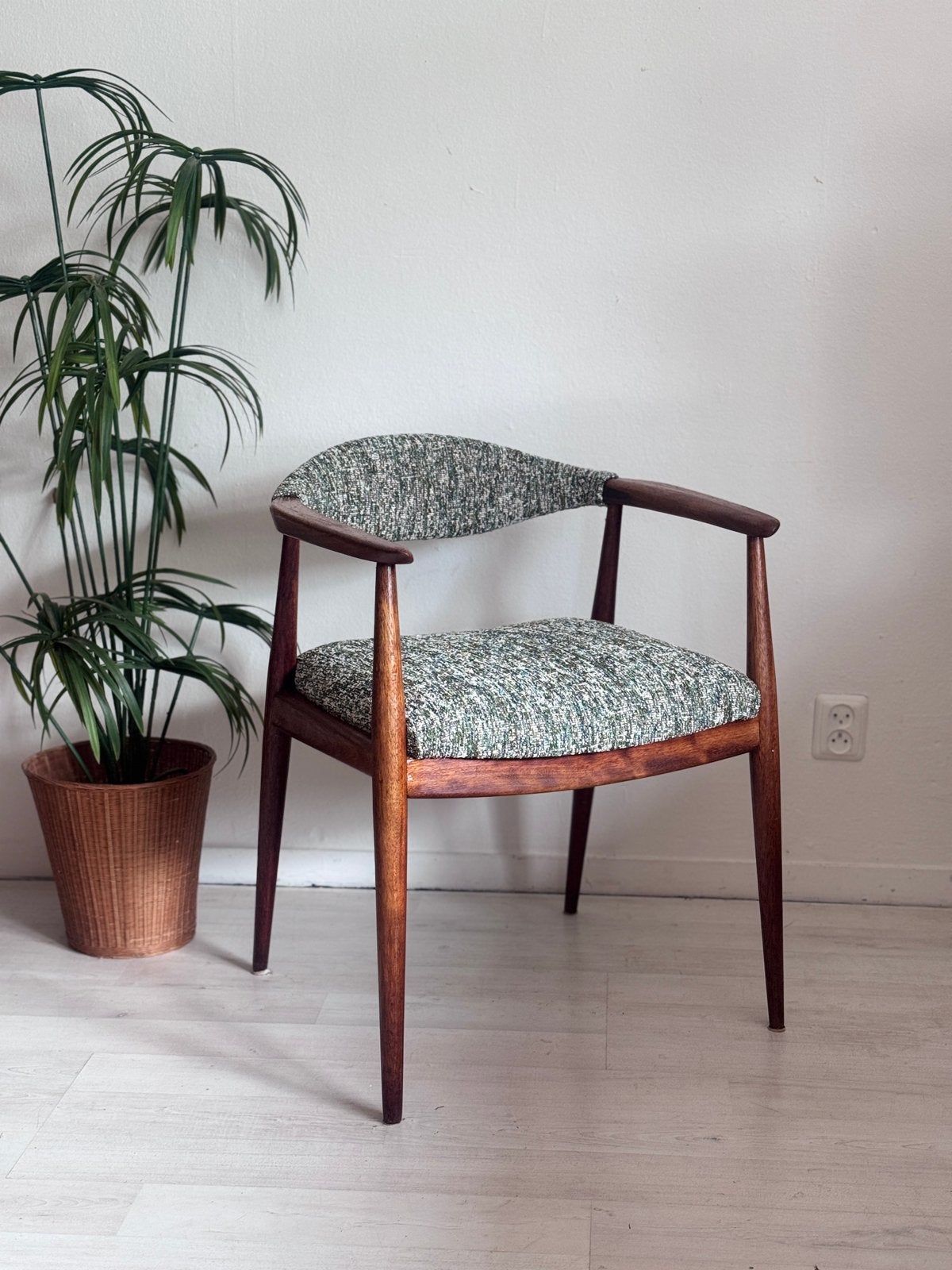 Chaise vintage midcentury avec accoudoirs Casala, 1960, Maison & Meubles, Enlèvement ou Envoi, Comme neuf, Bois, Midcentury vintage