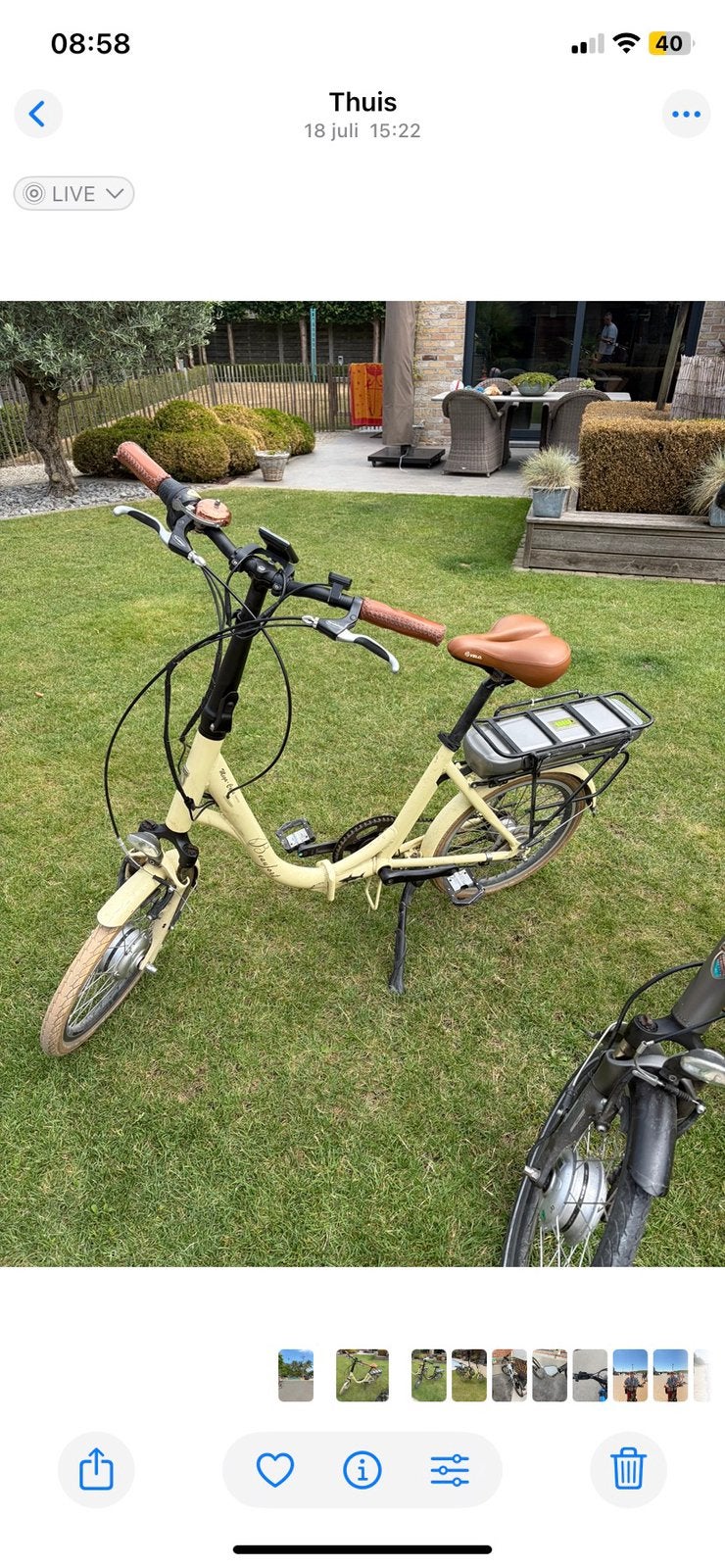Elektronische plooifiets , beige , beaufort fiets, Ophalen, Gebruikt, Overige merken