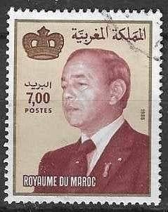 Maroc 1987 - Yvert 1024 - Roi Hassan II - 7 d. (ST), Envoi, Maroc, Affranchi
