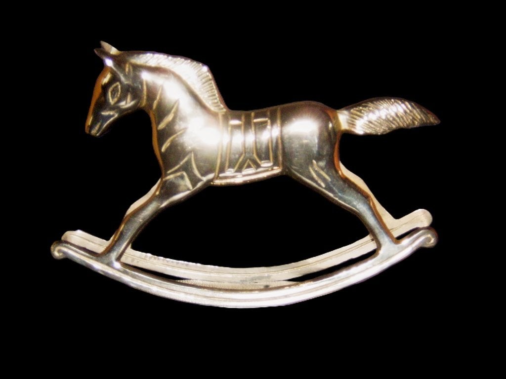 Mooi paard koperen schommelpaard., Ophalen, Koper