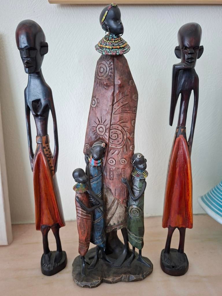 3 PRACHTIGE AFRIKAANSE BEELDEN TE KOOP, Antiek en Kunst, Ophalen of Verzenden