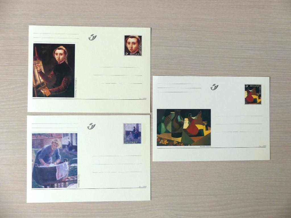 1999 - BK76/BK78 :  3  briefkaarten Kunst door vrouwen, Ophalen of Verzenden, Kunst