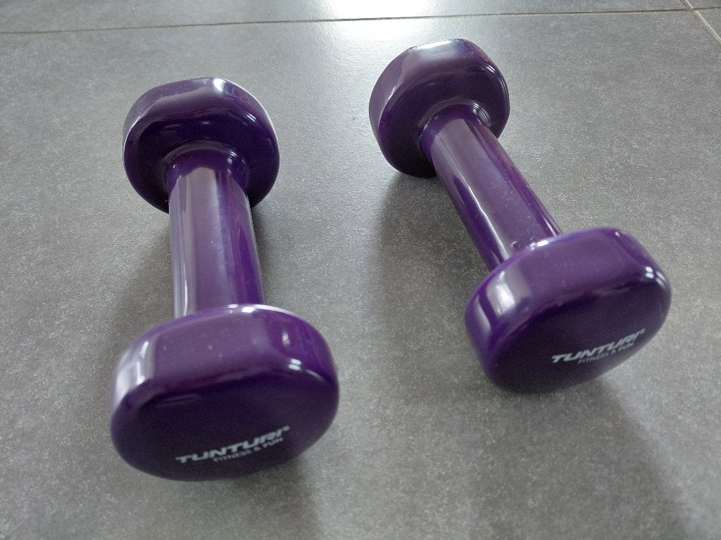 2 Tunturi dumbbells van 1 kg, Sports & Fitness, Enlèvement ou Envoi, Comme neuf, Bras, Haltère