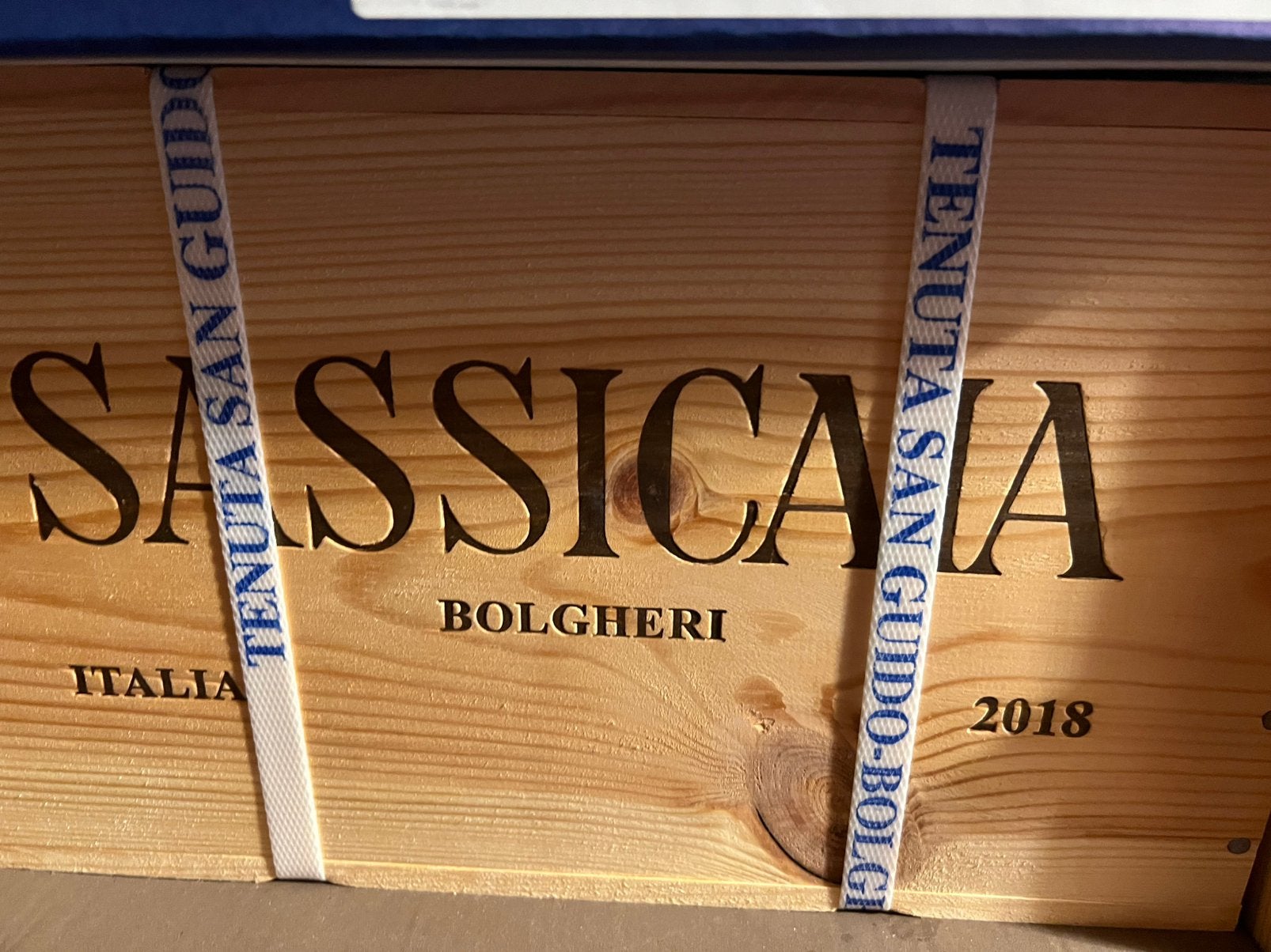 Sassicaia 2018 ongeopende doos, Enlèvement