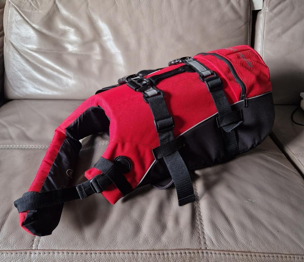 Rode hond zwemvest, Dieren en Toebehoren, Hondenkleding, Ophalen, Zo goed als nieuw, Hondenzwemvest