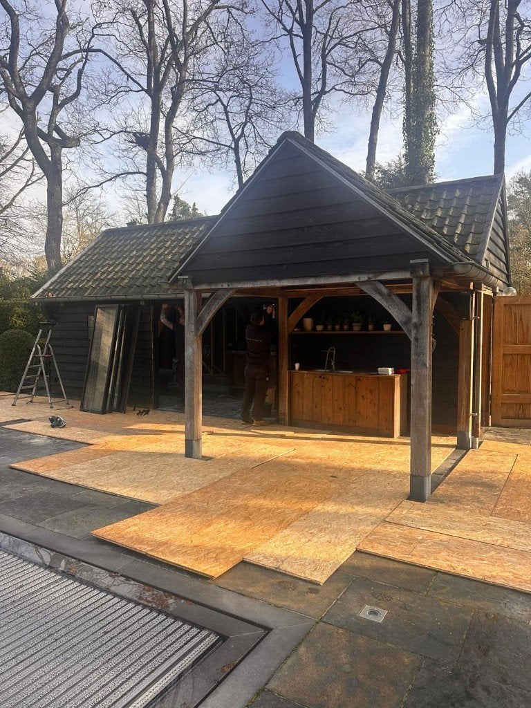 Houten eiken bijgebouw poolhouse, 200 à 400 cm, Grotstraat 36, Support@amtrading.be, Enlèvement