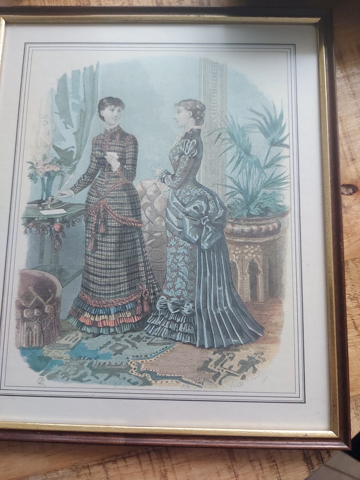 ingelijste franse 19 eeuwse modegravure, Enlèvement