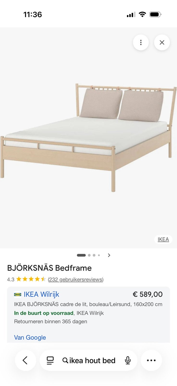 Ikea bed Bjorksnas TE KOOP, Enlèvement, Comme neuf