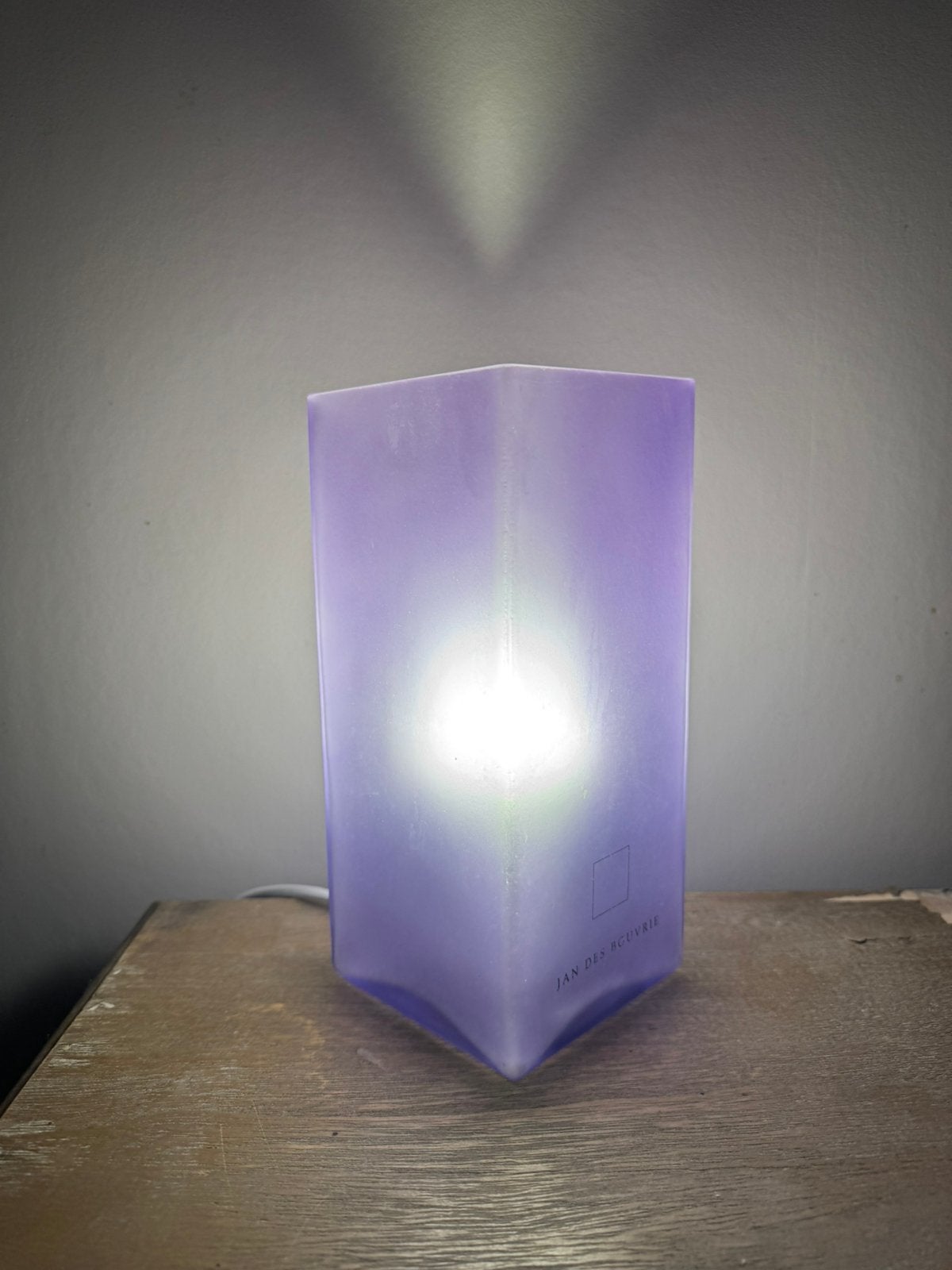 tafellamp jan des bouvrie - ICE Cubic lamp R2117, Enlèvement, Utilisé, Verre, Moins de 50 cm