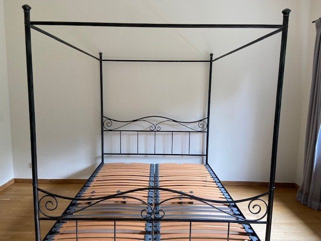 Hemelbed, Huis en Inrichting, Ophalen, Zwart, Tweepersoons, Zo goed als nieuw