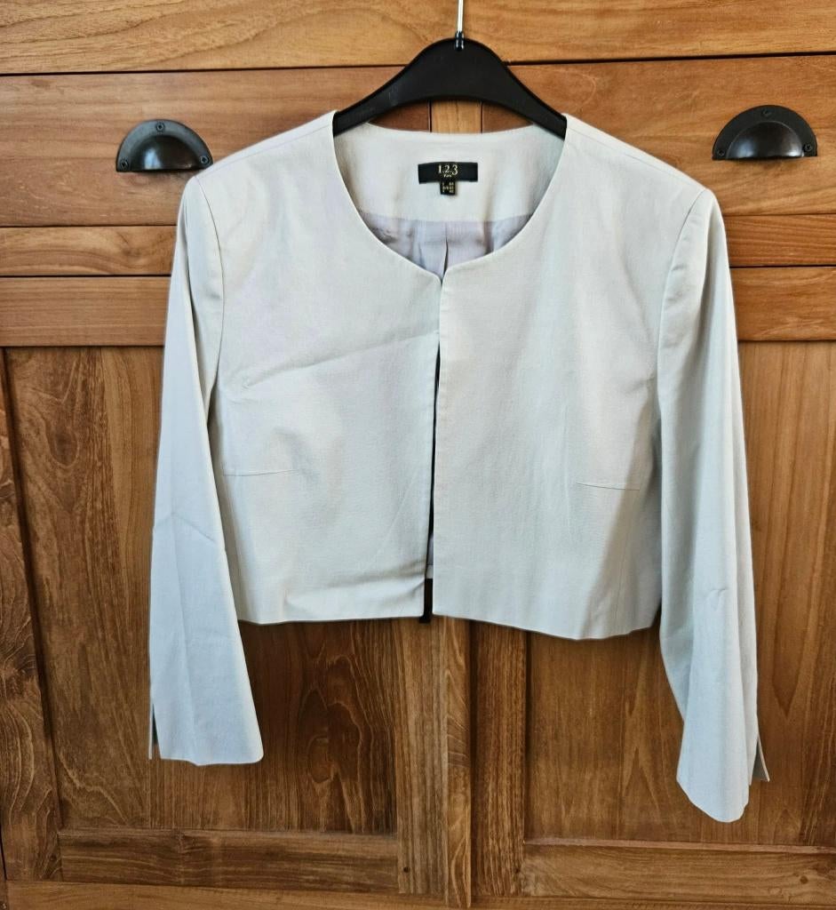 Blaser style boléro veste courte 1.2.3 Paris taille 42, Overige typen, Beige, Maat 42/44 (L), 1.2.3