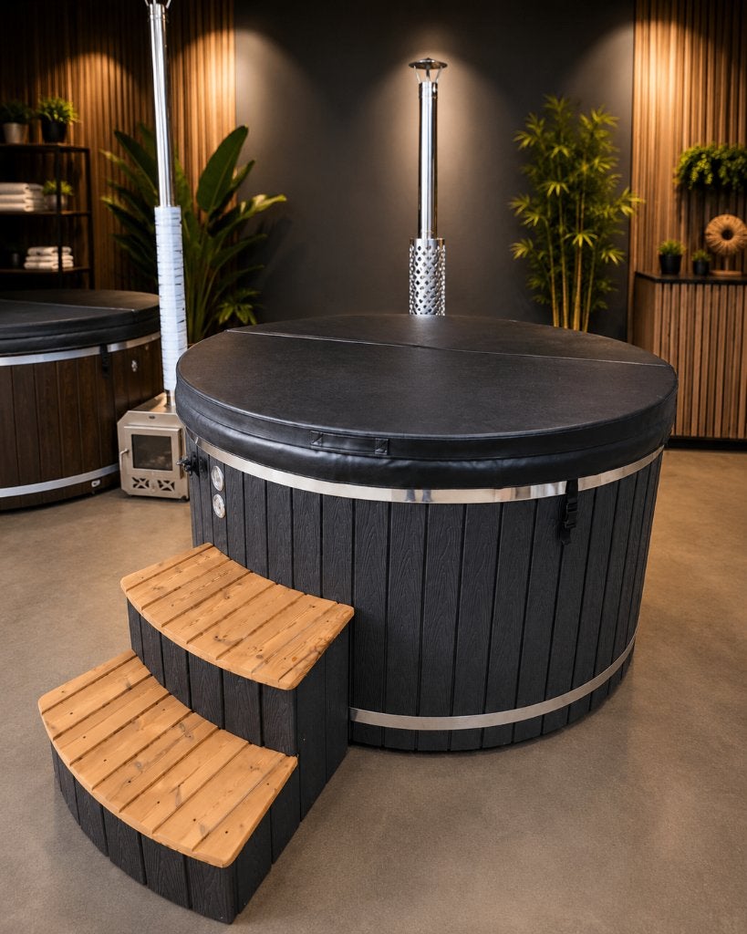 Nieuwe hottub 200 cm met geïntegreerde houtkachel, Tuin en Terras, Ophalen, Nieuw