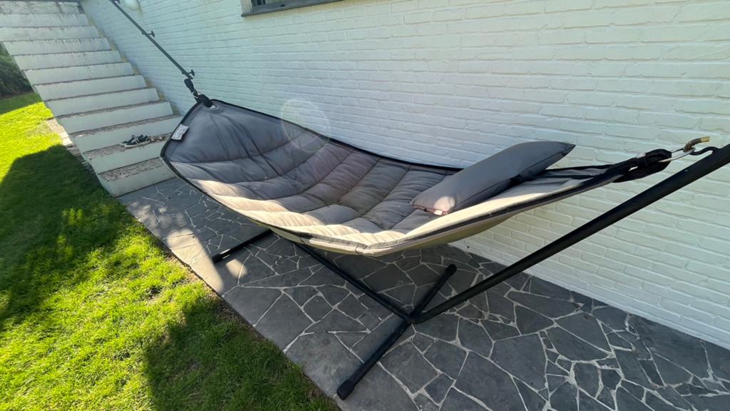 Fatboy hangmat zwart, Tuin en Terras, Hangmatten, Ophalen, Gebruikt, Met standaard, Eenpersoons