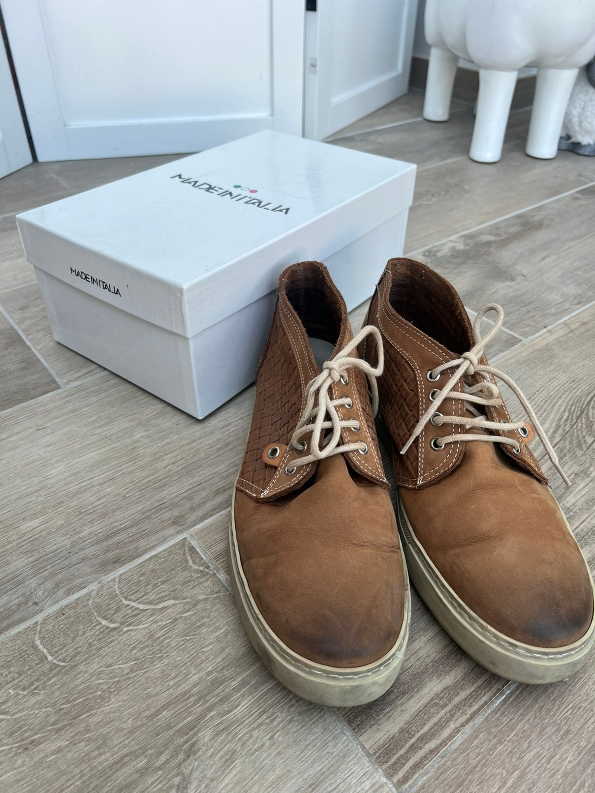 Lederen veterschoenen maat 45, Kleding | Heren, Schoenen, Bruin, Ophalen of Verzenden, Gedragen, Veterschoenen