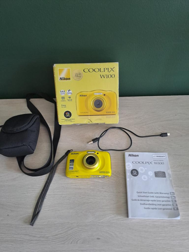 Nikon COOLPIX W100 100th anniversary yellow waterproof, Enlèvement, Compact, Nikon, Moins de 4 fois