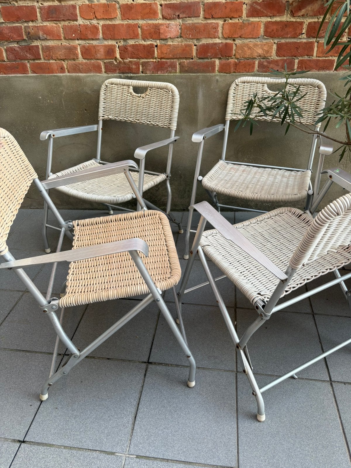 Vintage design tuinklap stoelen HILBRANT TOSSA, Enlèvement, Comme neuf, Aluminium