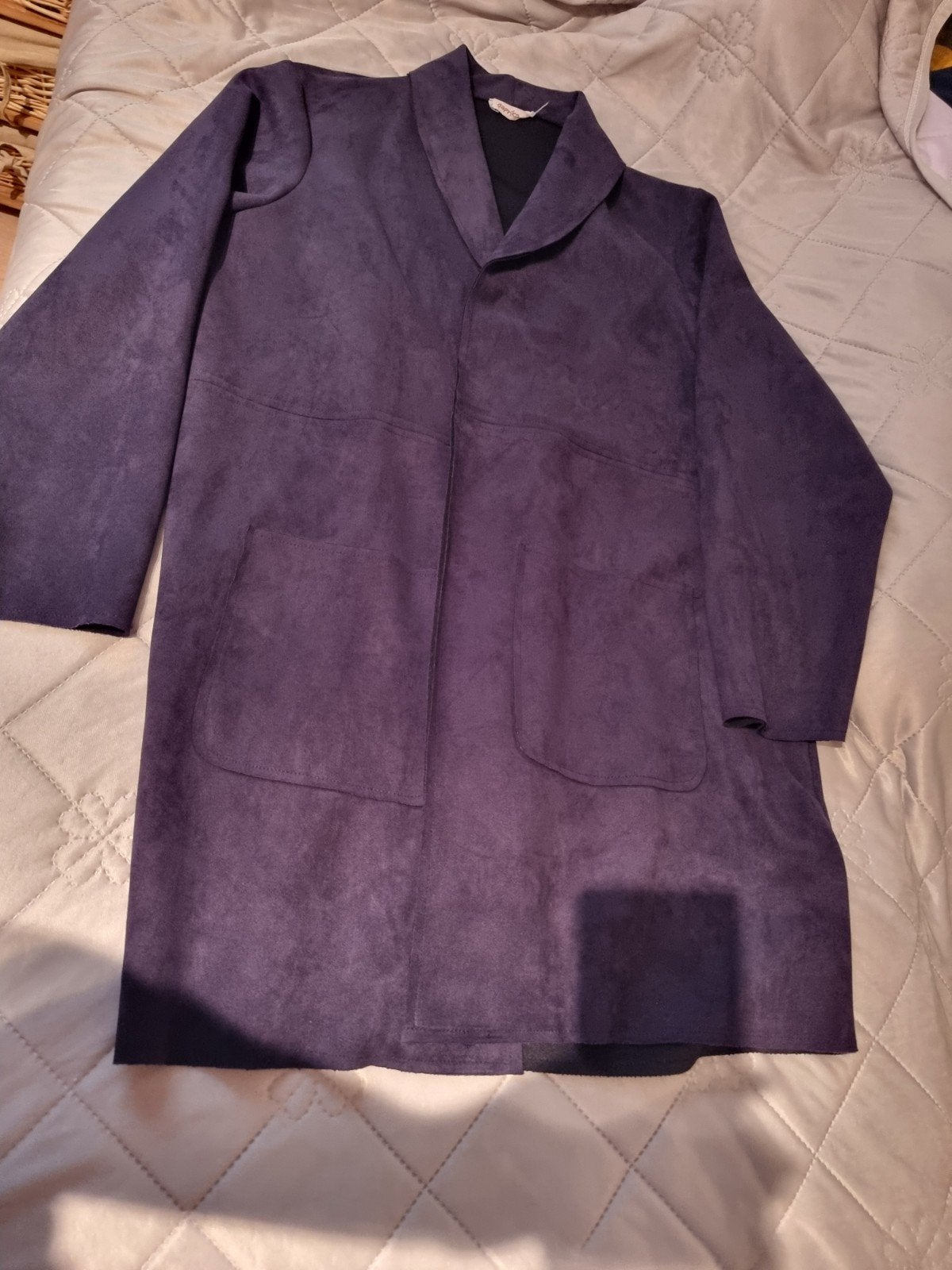 Paprika lange suède‑look jas – donkerpaars – T4 (50‑52), Kleding | Dames, Grote Maten, Paprika, Ophalen of Verzenden, Nieuw, Jasje of Colbert