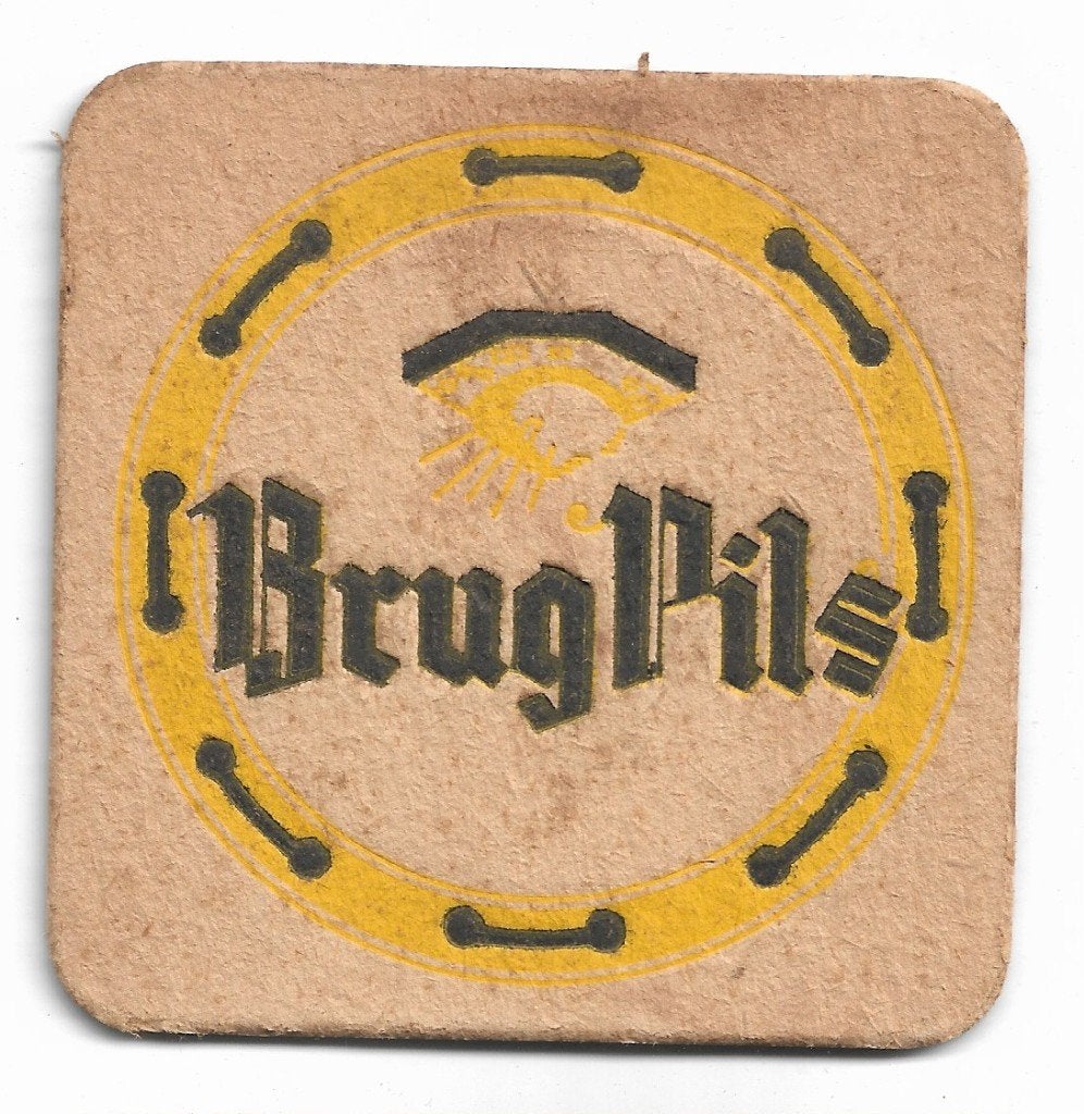 sous-bock Brug Pils, Ophalen of Verzenden, Zo goed als nieuw, Viltje(s)