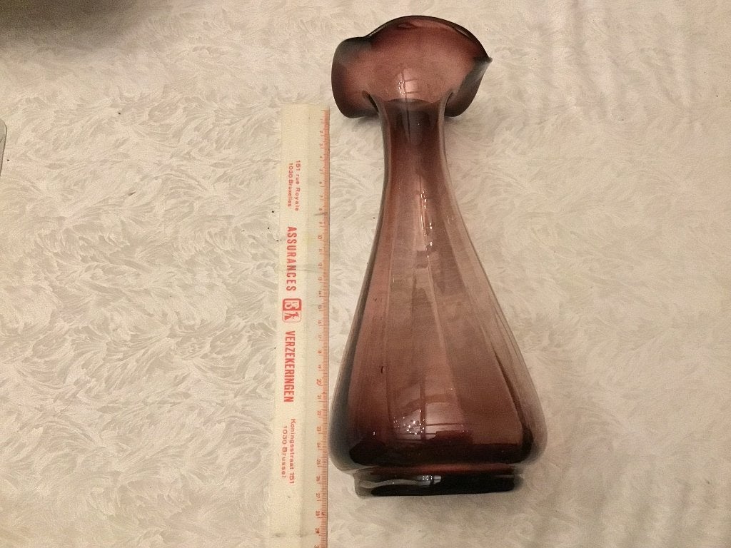 Vase rétro en verre brun violet, Maison & Meubles, Accessoires pour la Maison | Vases, Enlèvement ou Envoi, Marron, Verre
