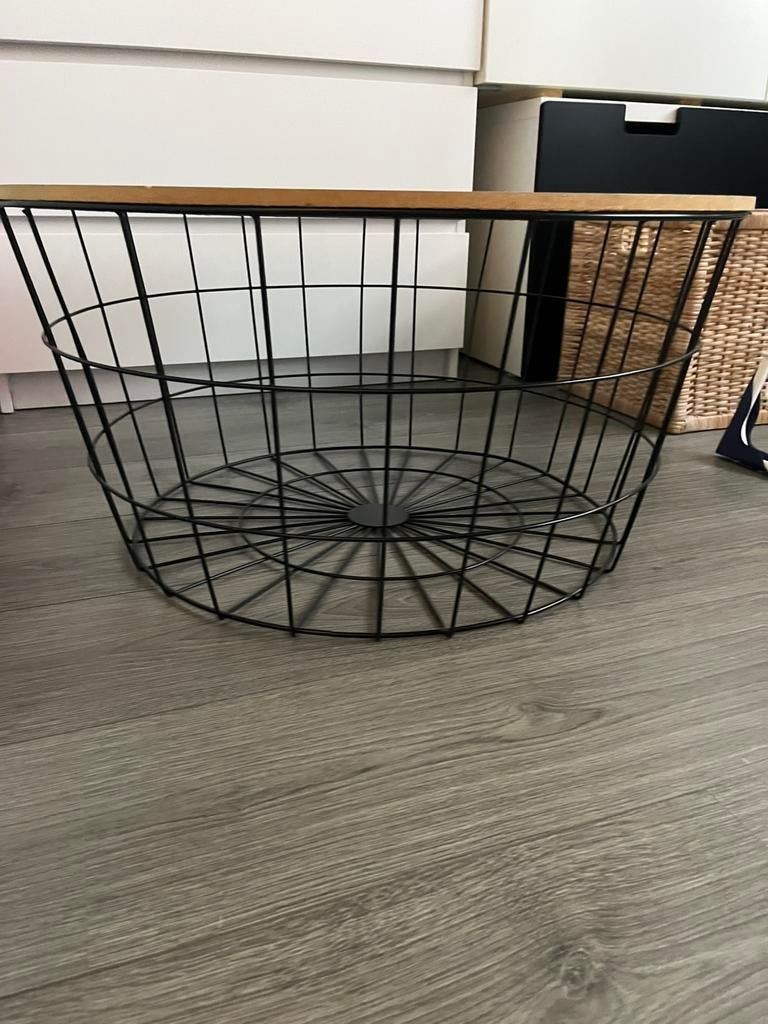 Salontafel/opbergmand, Rond, Enlèvement, Bois, Panier