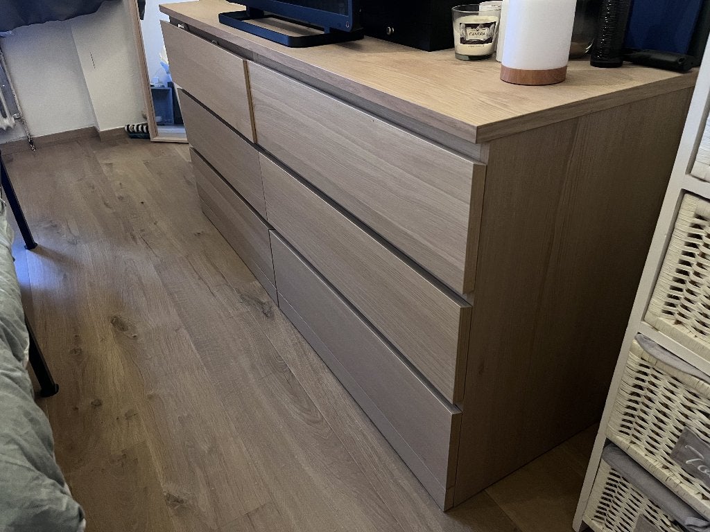 Commode Malm Ikea 6 tiroirs, Maison & Meubles, 5 tiroirs ou plus, Enlèvement, Comme neuf