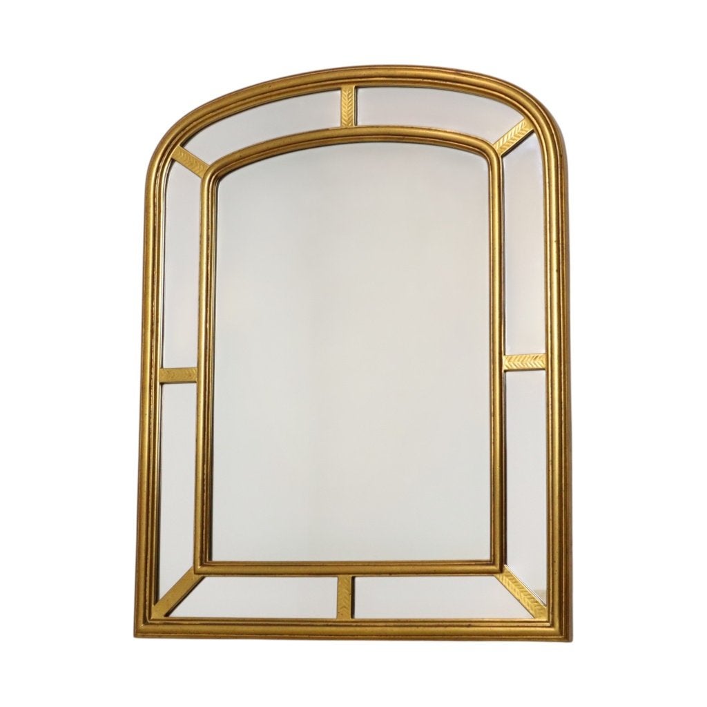 Hollywood Regency Gouden Spiegel Deknudt Boog 80cm, Huis en Inrichting, Woonaccessoires | Spiegels, Gebruikt, Ophalen of Verzenden
