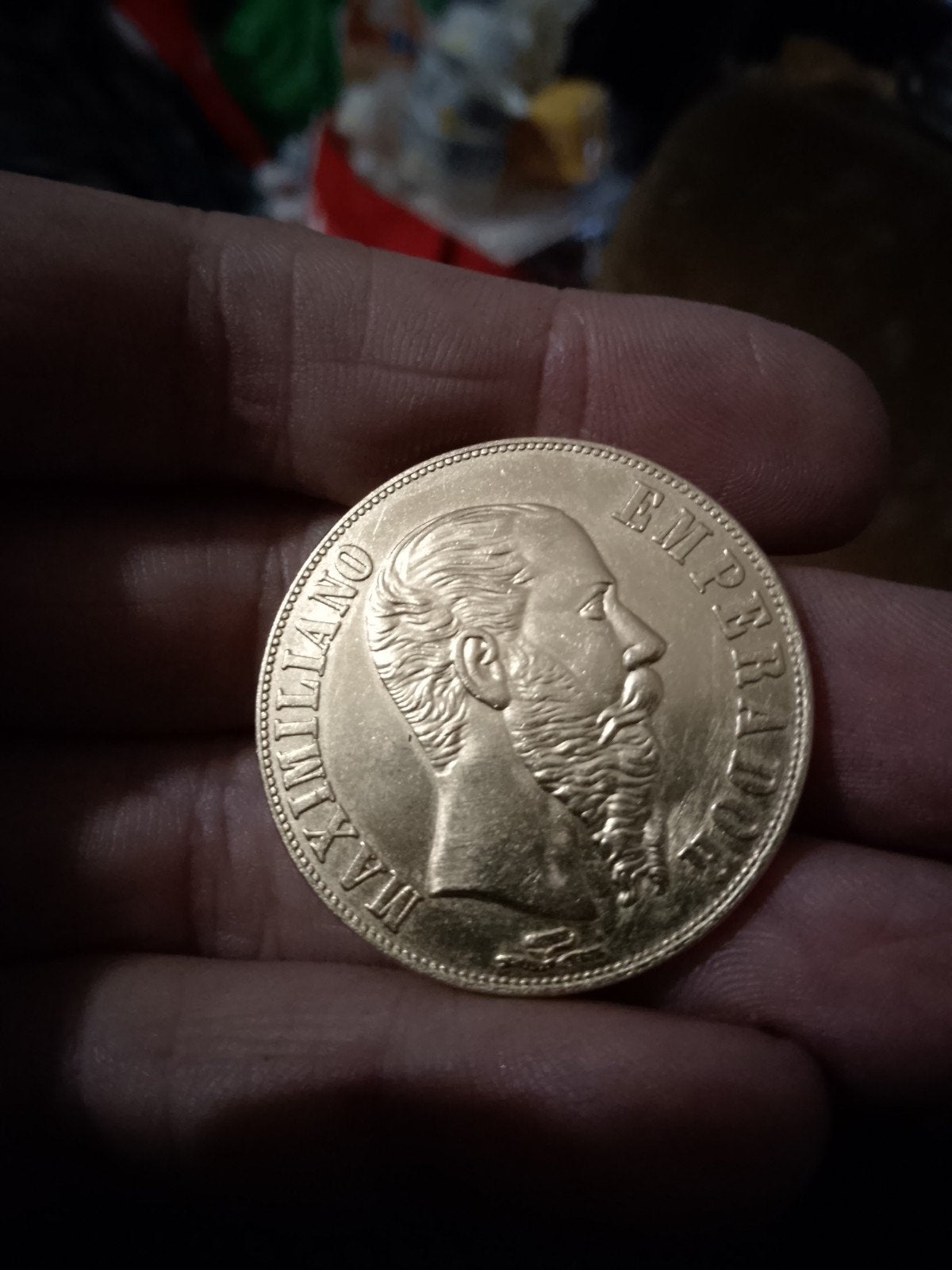 Or prince 24 carats 1866 Mexique 20 pesos, Timbres & Monnaies, Enlèvement ou Envoi