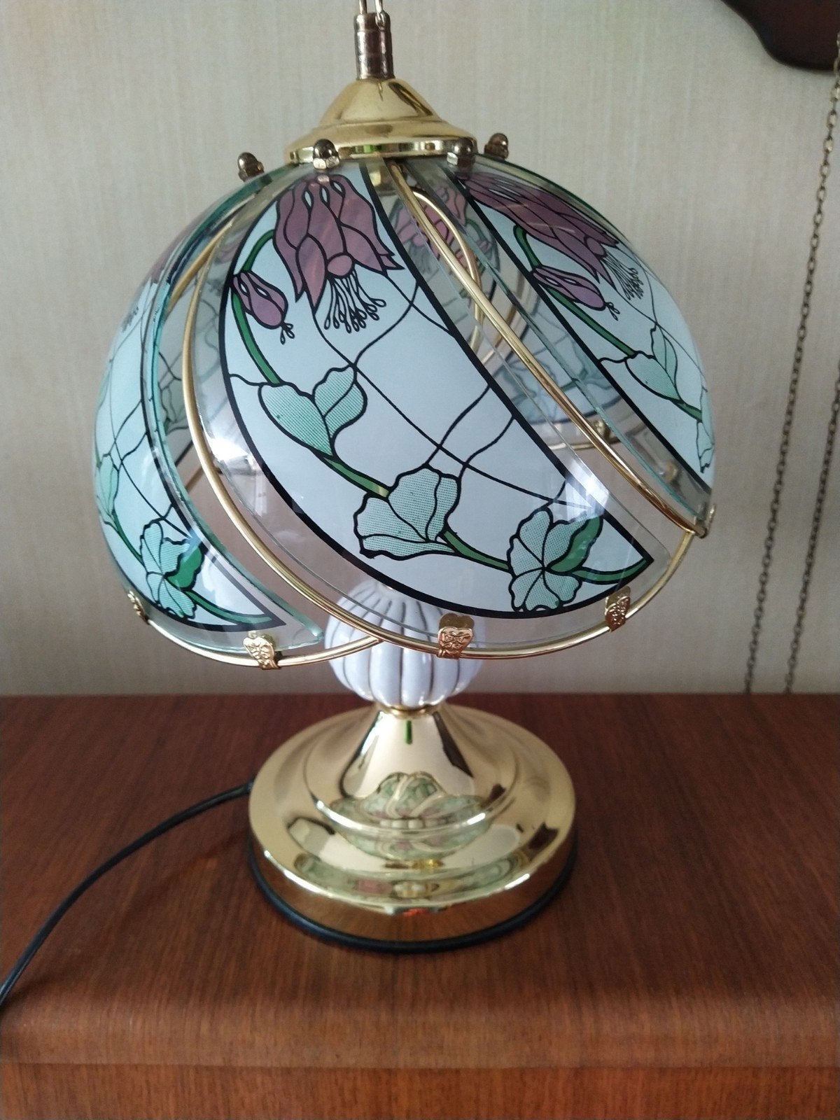 lampje met gedecoreerd glas, Ophalen, Zo goed als nieuw, 24 cm, Glas