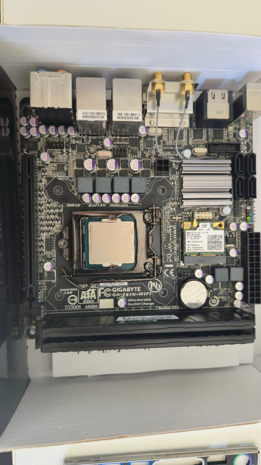 moederbord Z87N-wifi - I5 4670k - 16GB DDR3, Informatique & Logiciels, Cartes mères, DDR3, Utilisé, LGA 1150, Intel