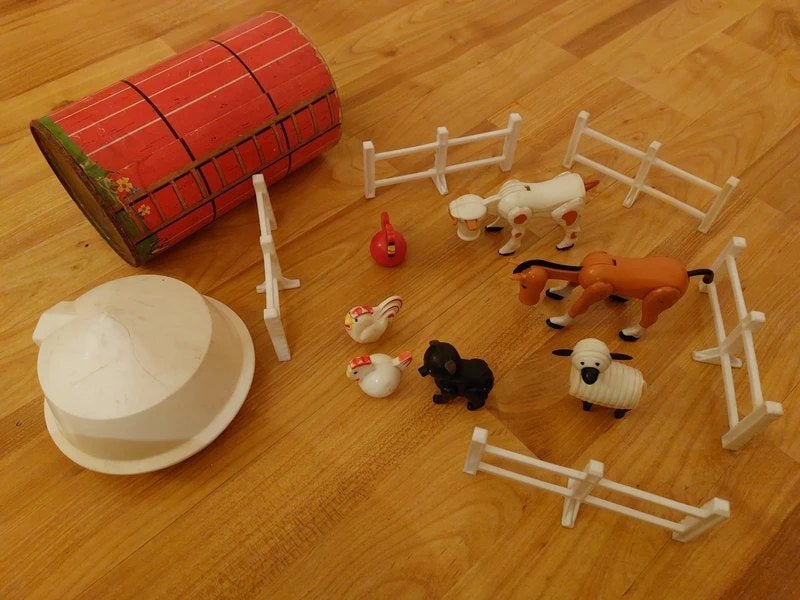 Fisher Price vintage boerderijdieren, Kinderen en Baby's, Ophalen of Verzenden, Gebruikt, Speelset