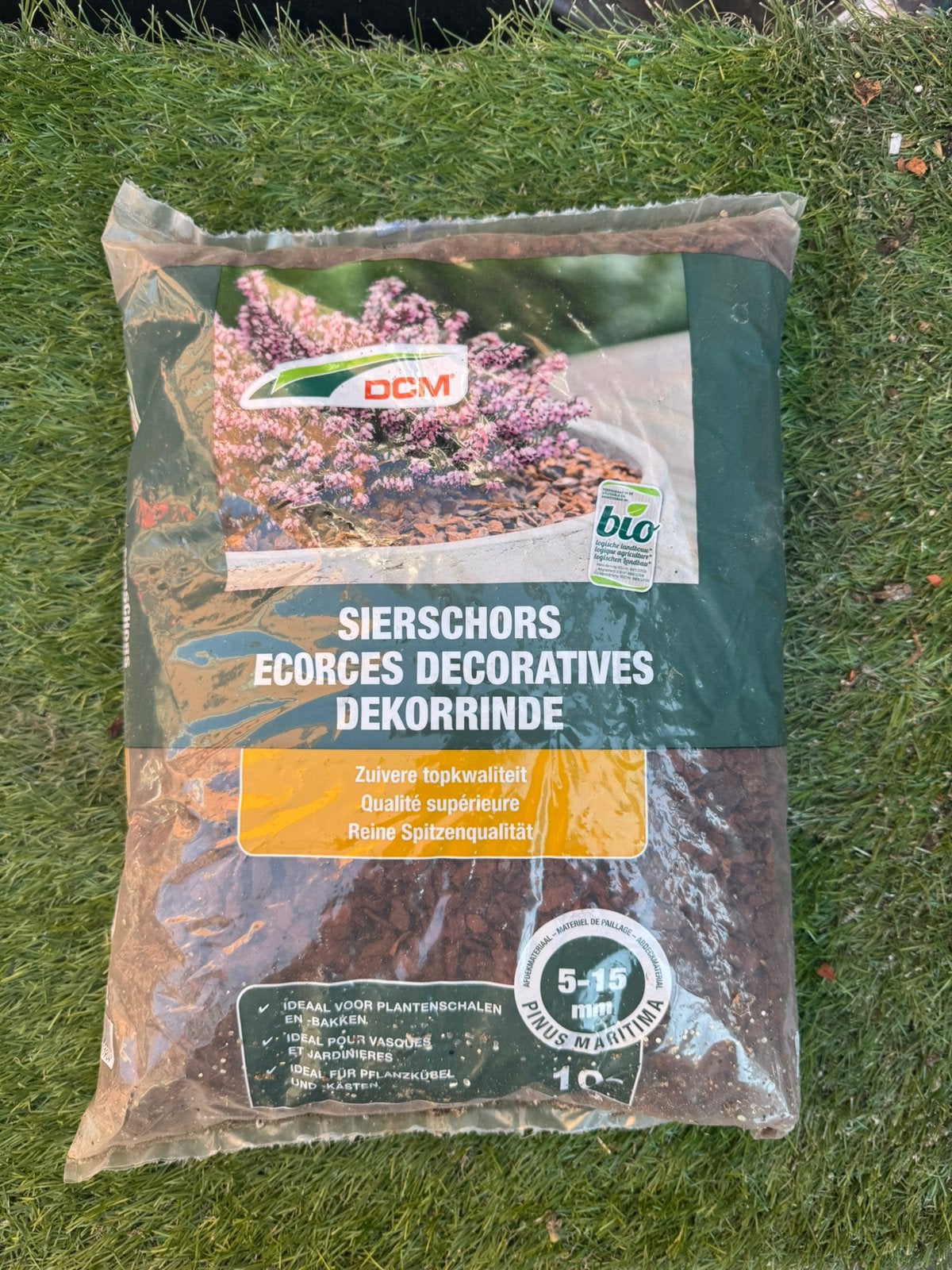 Dcm sierschors 5-15mm, 10l bio, Tuin en Terras, Aarde en Mest, Ophalen, Boomschors
