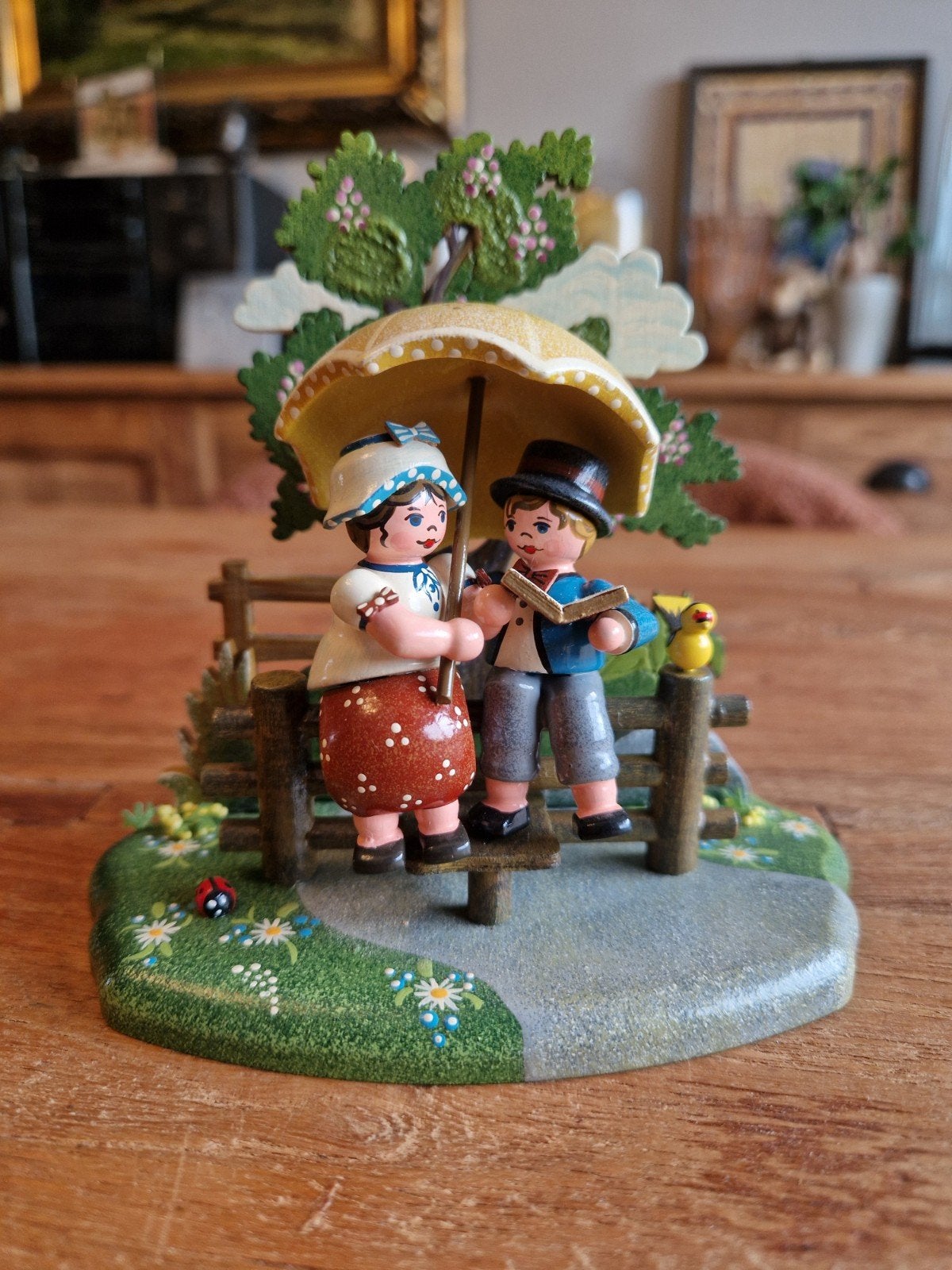 Origineel Hubrig Volkskunst beeldje - Jahreszeit Sommer, Antiek en Kunst, Ophalen of Verzenden
