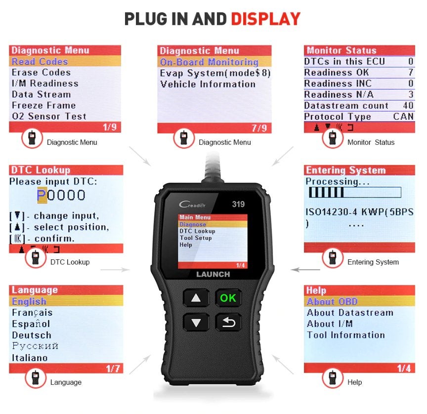 DIAGNOSTIC OBD2 LAUNCH Scanner foutcodelezer, Ophalen of Verzenden, Nieuw