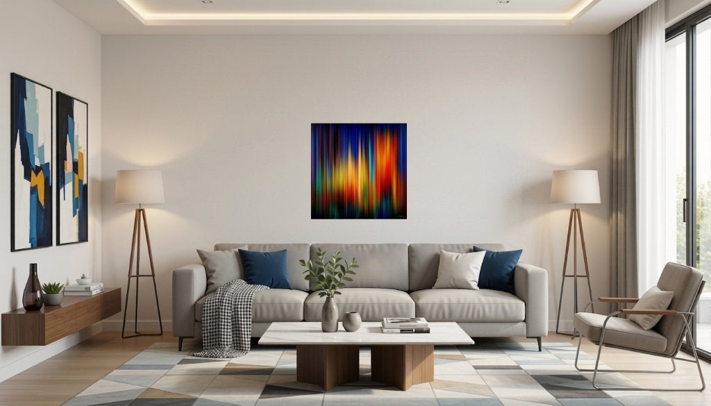 Peinture Abstraite Moderne "Equalizer 2.0" / (60x60 Cm), Abstrait, Certificat d'authenticité, Impression, Enlèvement ou Envoi