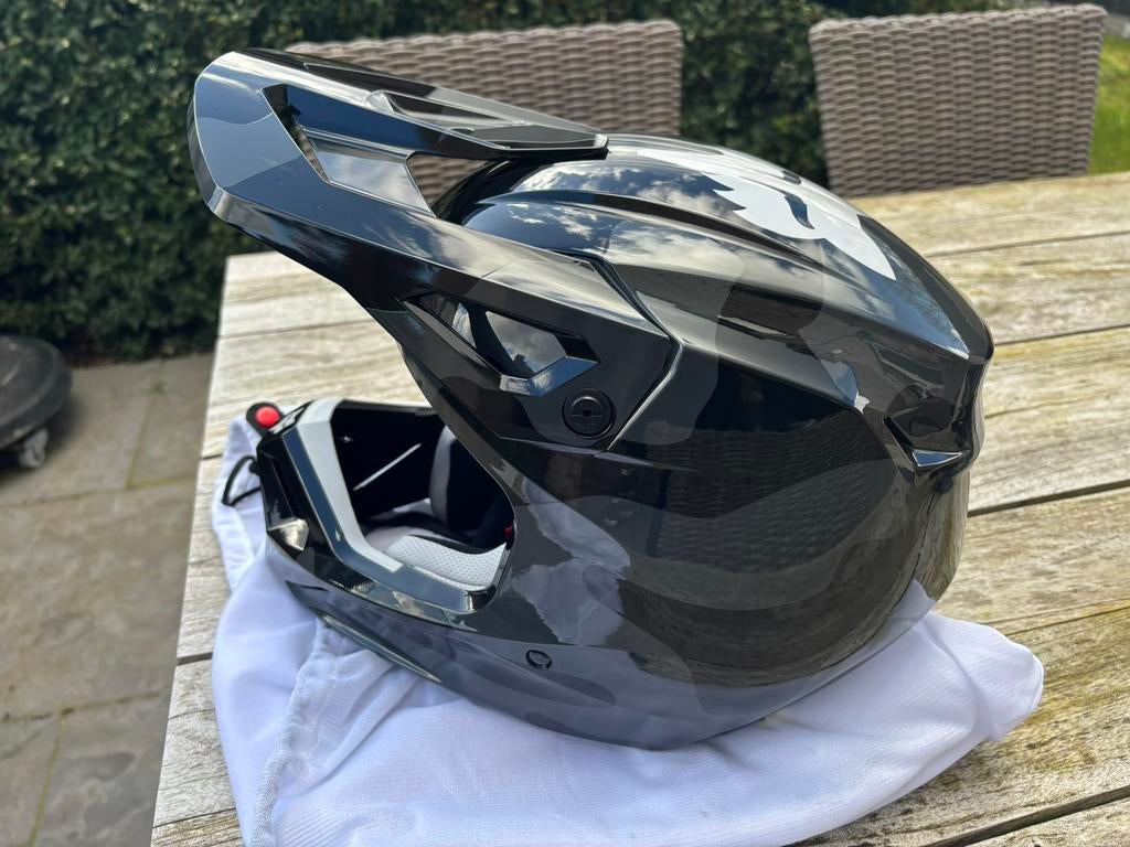 Crosshelm FOX V1 Bnkr + bril, Motos, Enlèvement, L