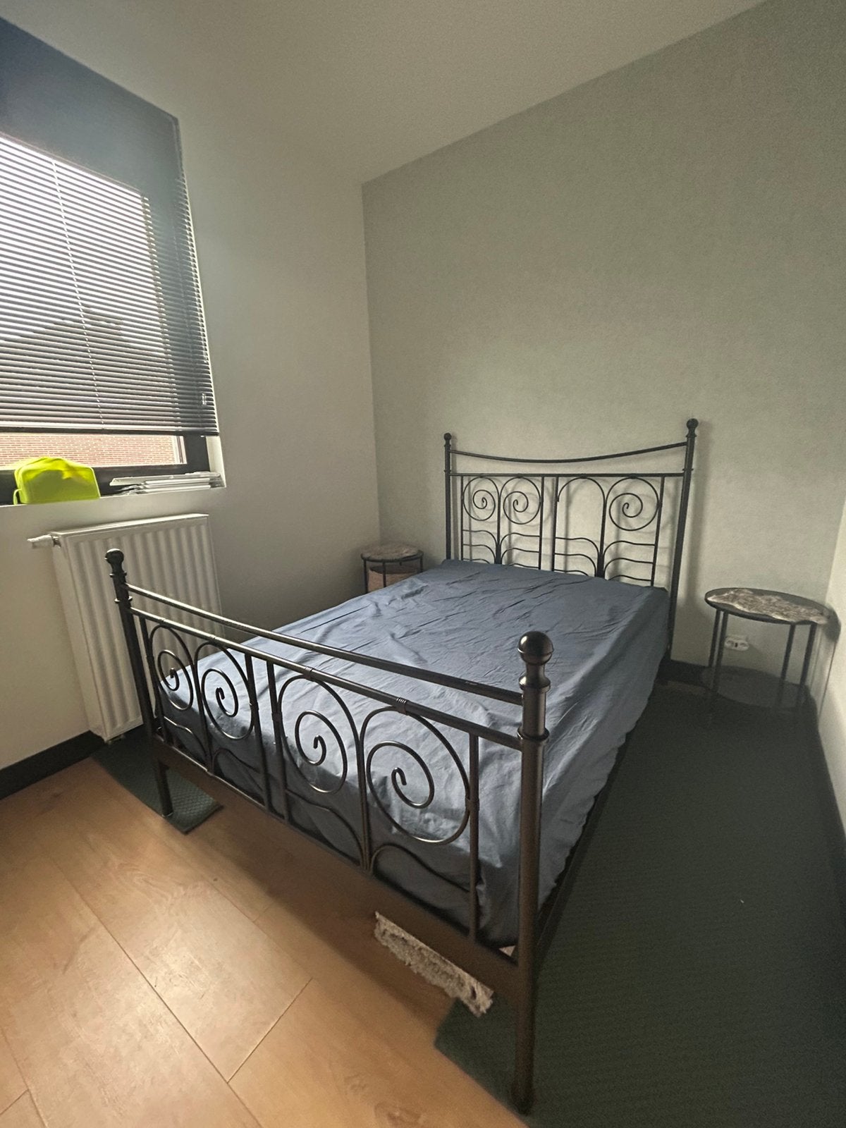 Zwart metalen frame dubbelbed 140x200, Ophalen, Zwart, 140 cm, Zo goed als nieuw
