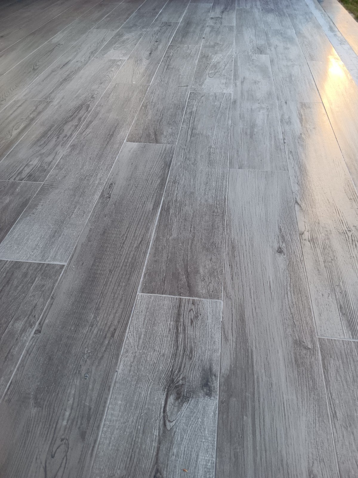 9m2 tegels met houtlook, grijs, 10mm dik, Ophalen, 60 cm of meer, Keramiek, Nieuw
