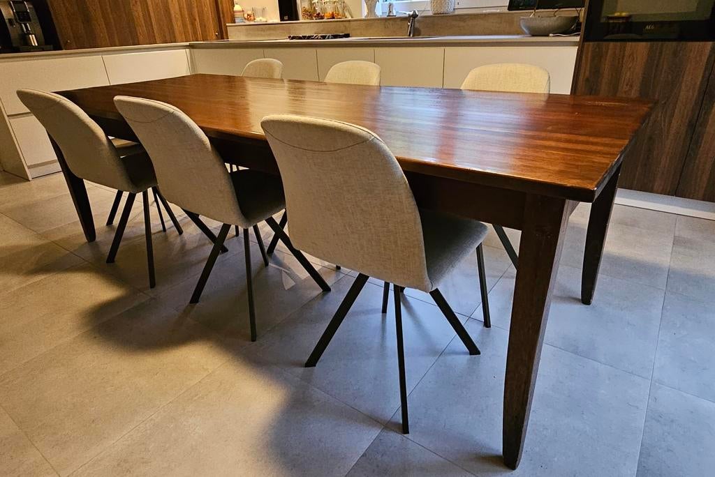 Massief houten tafel 100 cm x 250 cm, Ophalen