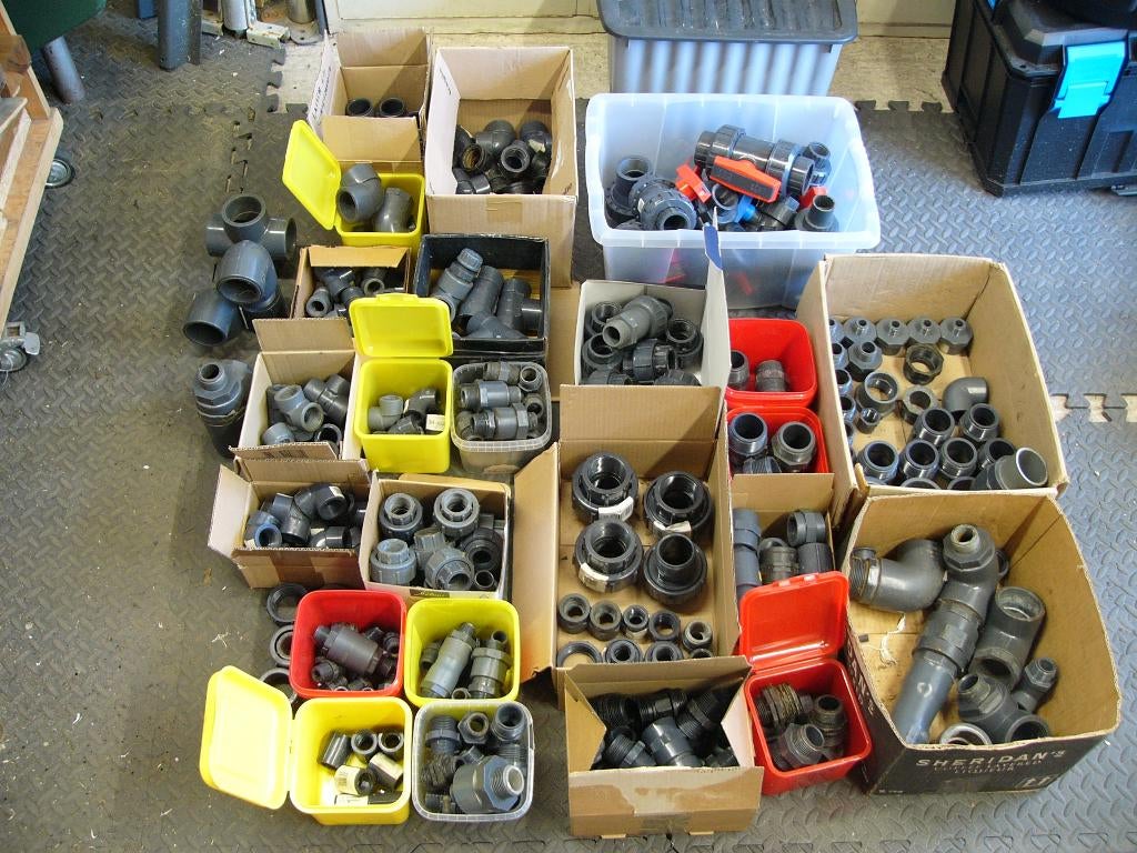 Tuinberegening PVC hulpstukken allerlei, Jardin & Terrasse, Pompes à eau, Enlèvement, Utilisé, Manuelle, Pompe d'arrosage